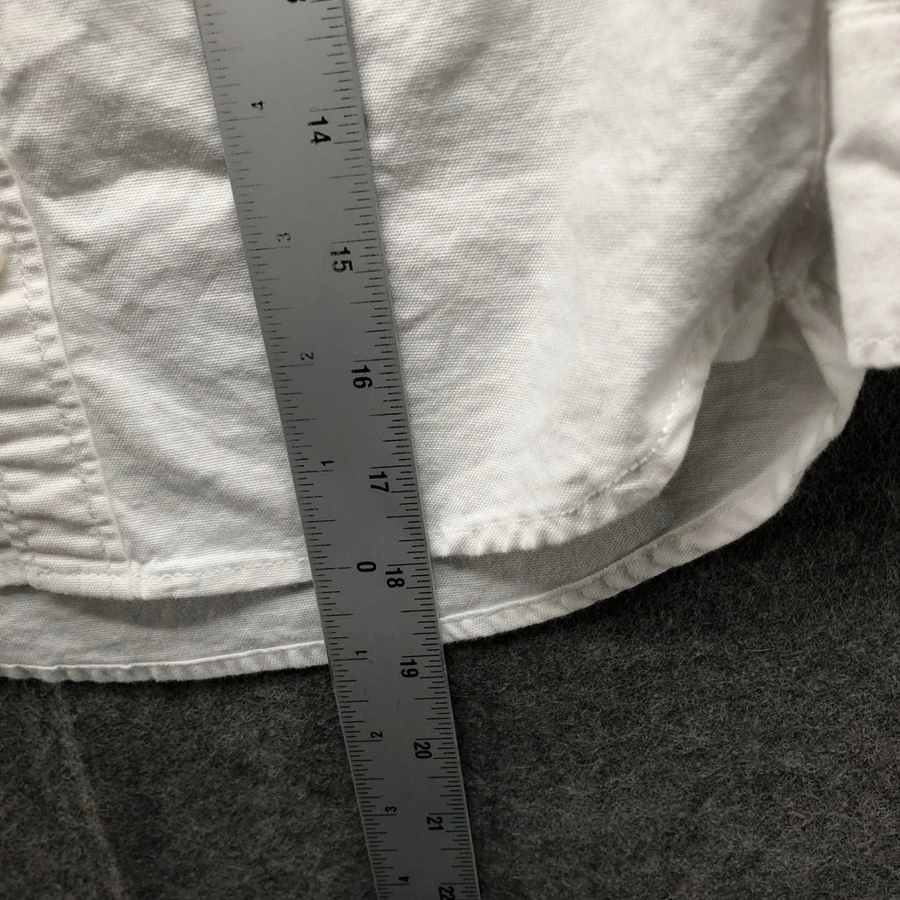 Gap Boys 5T White‎ Oxford Shirt Long Sleeve Organic Bear Embroidered Button